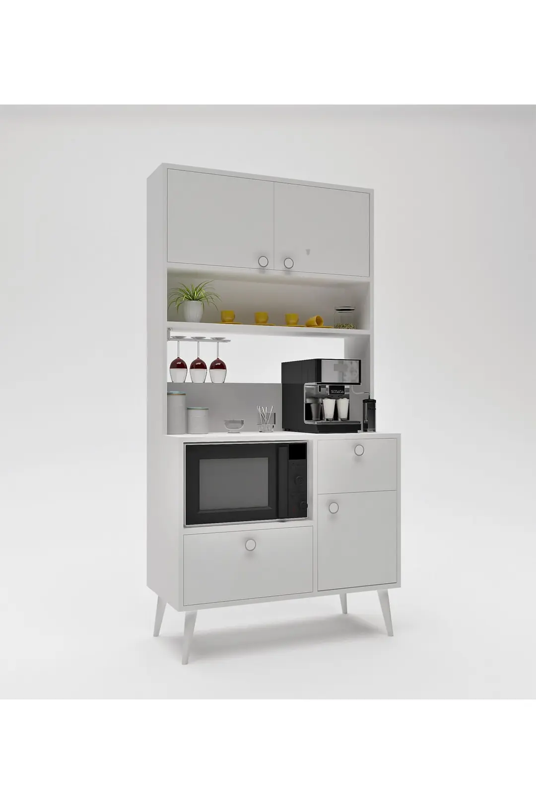 Latte Kahve Köşesi / Çok Amaçlı Dolap / Airfryer Dolabı / Mutfak Organizeri